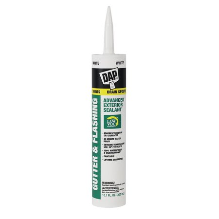 DAP White Polymer Advanced Gutter and Flashing Sealant 10.1 oz 01801